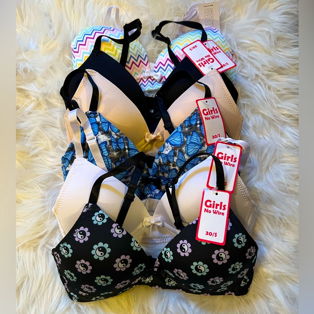 NEW Girl’s Set of 6 Random Print Assortment Bra 30S